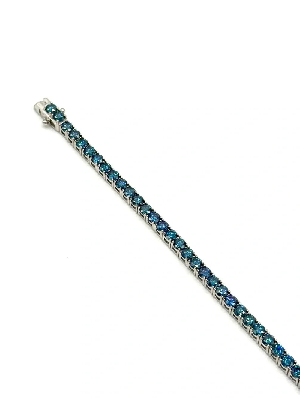 925 Silver, 5.6CTW Royal Blue Moissanite Tennis Bracelet